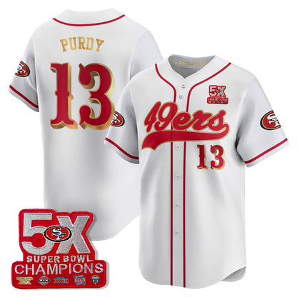 SF 5-Time Champions Patch Vapor Baseball Jersey - All Stitched-DTD