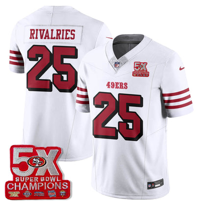 SF 5-Time Champions Patch Vapor Limited Jersey - All Stitched-DTD