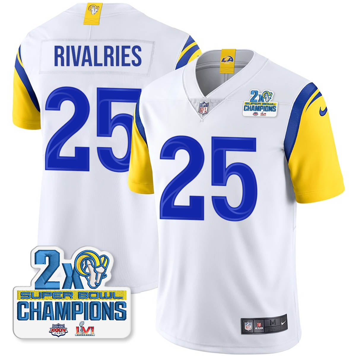 LAR 2-Time Champions Patch Vapor Limited Jersey - All Stitched 1-DTD