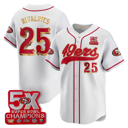 SF 5-Time Champions Patch Vapor Baseball Jersey - All Stitched-DTD