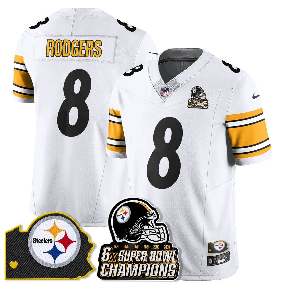 PIT 6-Time Champions Patch Vapor Limited Jersey - All Stitched-DTD