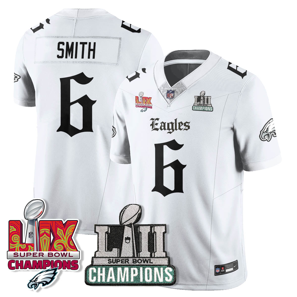 PHI 'Gothic Philly' LII-LIX Super Bowl Champions Vapor Limited Jersey - All Stitched-DTD