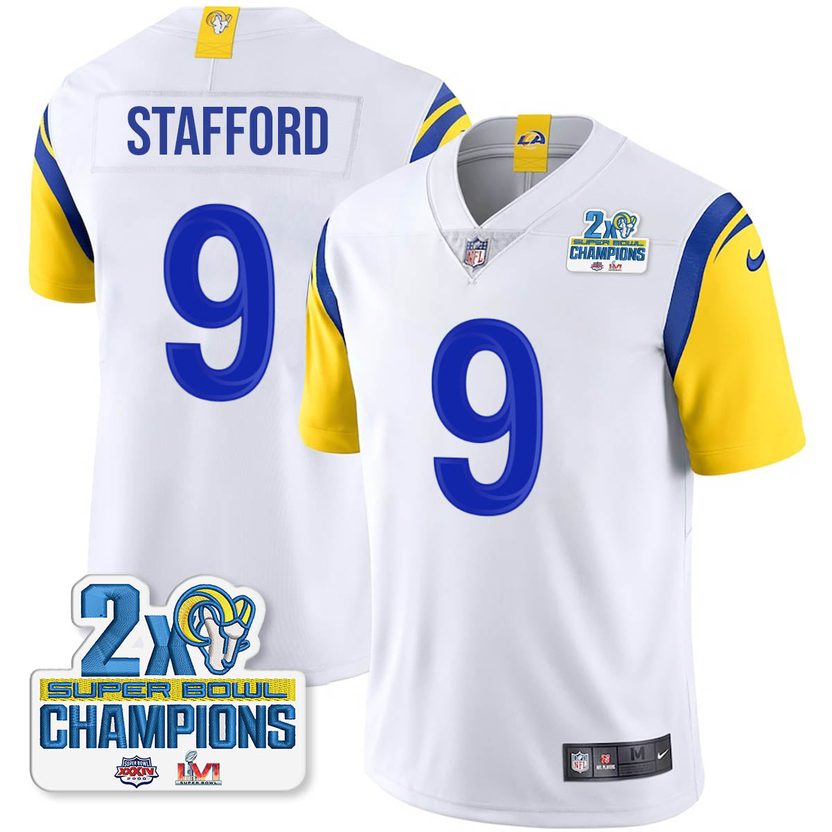 LAR 2-Time Champions Patch Vapor Limited Jersey - All Stitched 1-DTD