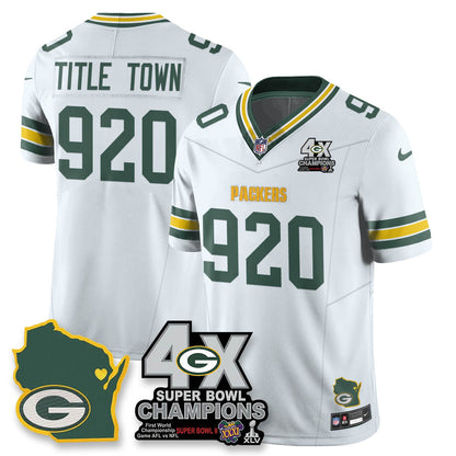 GB 4-Time Champions Patch Vapor Limited Jersey - All Stitched-DTD