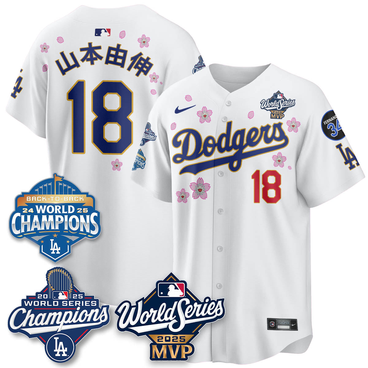 Yoshinobu Yamamoto LAD 2025 World Series MVP Jersey - All Stitched-DTD