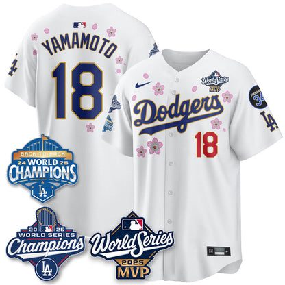 Yoshinobu Yamamoto LAD 2025 World Series MVP Jersey - All Stitched-DTD