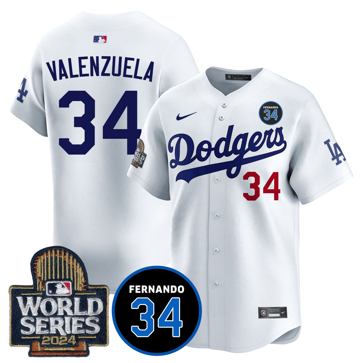 Dodgers Fernando Valenzuela Memorial Jersey - All Stitched-DTD