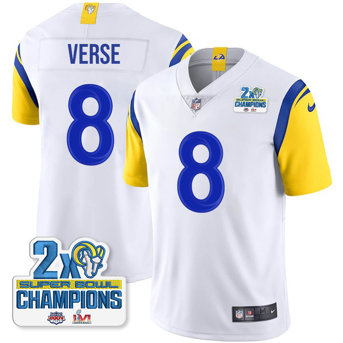 LAR 2-Time Champions Patch Vapor Limited Jersey - All Stitched 1-DTD