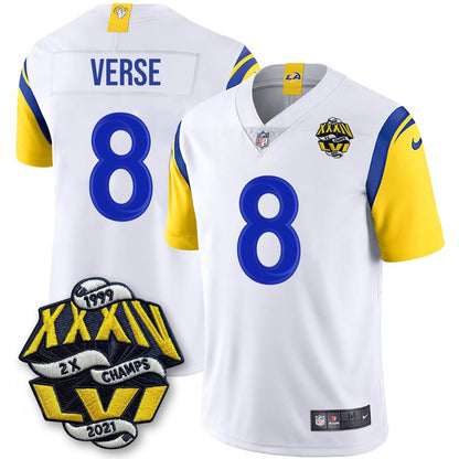 LAR 2-Time Champions Patch Vapor Limited Jersey - All Stitched-DTD