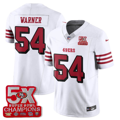 SF 5-Time Champions Patch Vapor Limited Jersey - All Stitched-DTD
