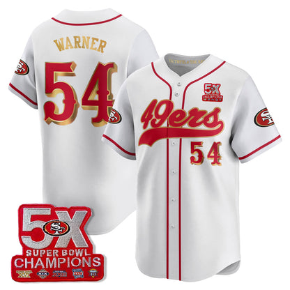 SF 5-Time Champions Patch Vapor Baseball Jersey - All Stitched-DTD