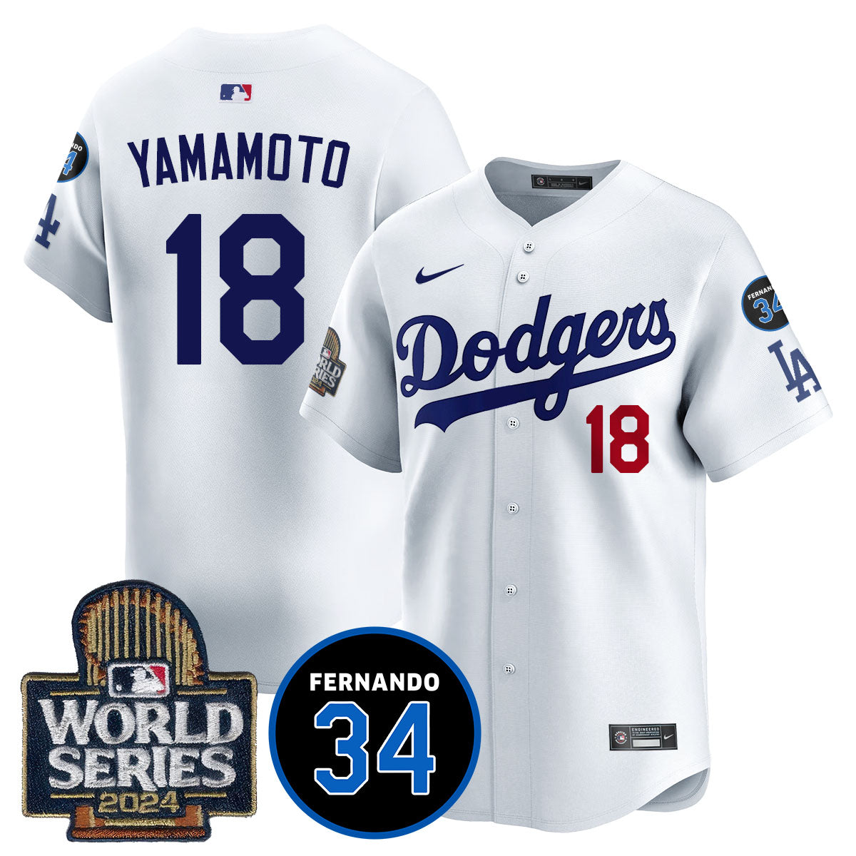 Dodgers Fernando Valenzuela Memorial Jersey - All Stitched-DTD