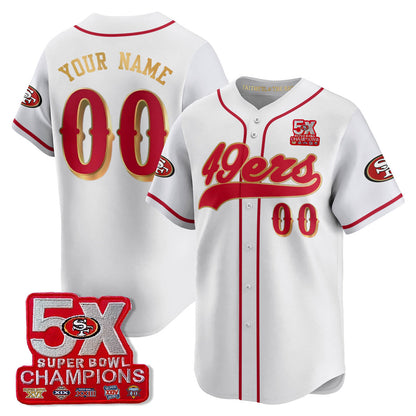 SF 5-Time Champions Patch Vapor Baseball Jersey - All Stitched-DTD