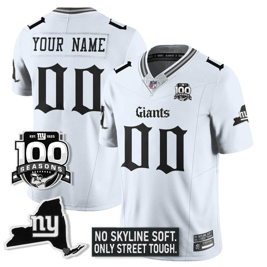 Custom NYG 100th Seasons 'Gothic Gotham Edition' Vapor Limited Jersey - All Stitched-DTD