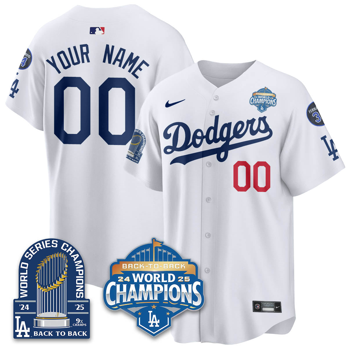 LAD 2025 World Series Champions Jersey - 9x Champs - All Stitched-DTD
