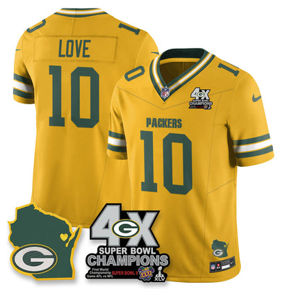 GB 4-Time Champions Patch Vapor Limited Jersey - All Stitched-DTD