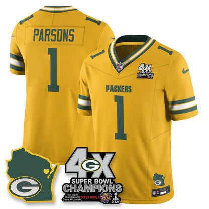GB 4-Time Champions Patch Vapor Limited Jersey - All Stitched-DTD