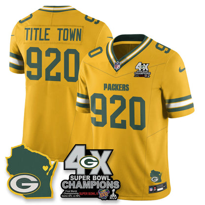 GB 4-Time Champions Patch Vapor Limited Jersey - All Stitched-DTD
