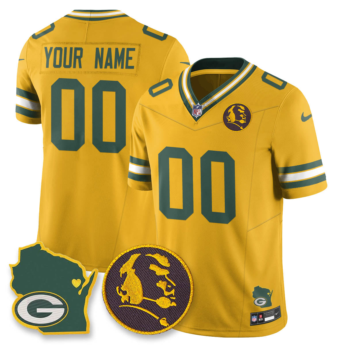 GB Vapor Limited Custom Jersey - John Madden Patch - All Stitched-DTD