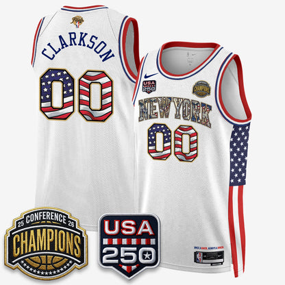 NYK 2026 NBA Eastern Conference Champions x Fourth of July Vapor Jersey - Stitched-DTD