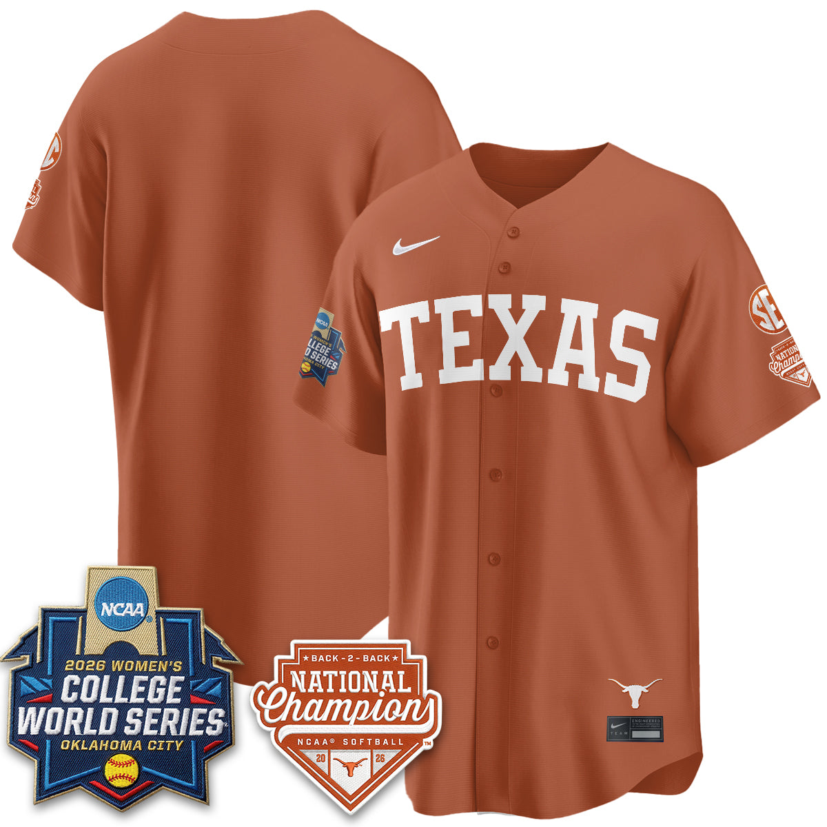 TEX Softball 2026 World Series (WCWS) Vapor Premier Limited Jersey - B2B Champs - All Stitched-DTD