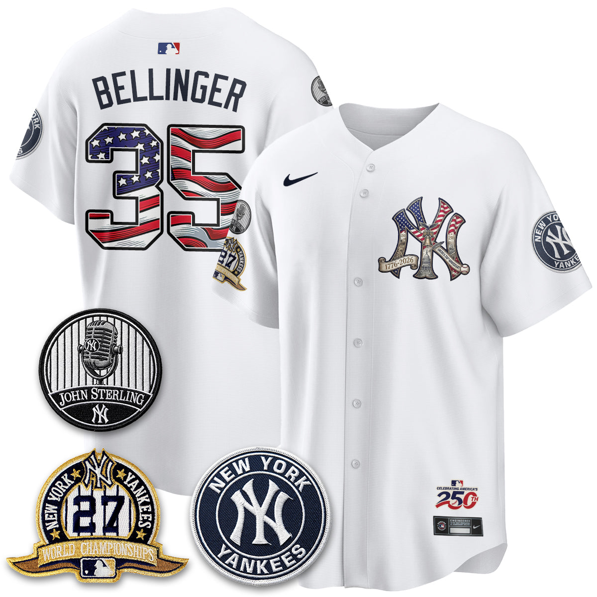 NYY Independence Day USA Vapor Limited Jersey - Stitched-DTD
