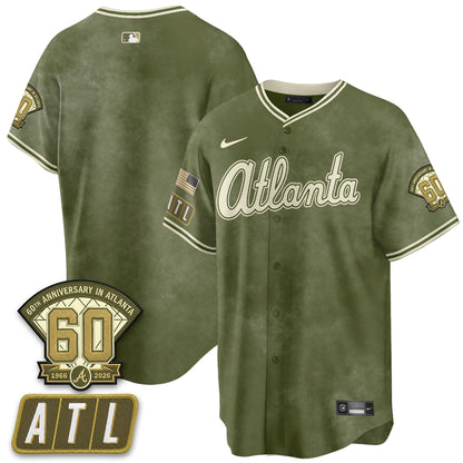 ATL New Era Olive 2026 Armed Forces Day Vapor Limited Jersey - All Stitched-DTD