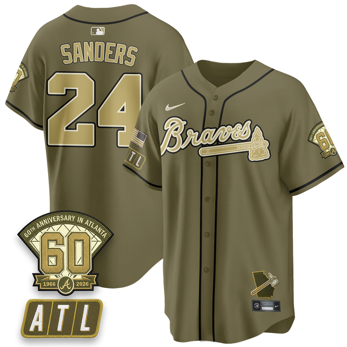 ATL New Era Olive 2026 Armed Forces Day Vapor Limited Jersey - All Stitched-DTD