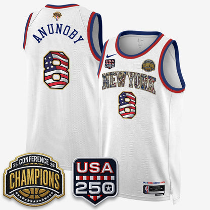 NYK 2026 NBA Eastern Conference Champions x Fourth of July Vapor Jersey - Stitched-DTD