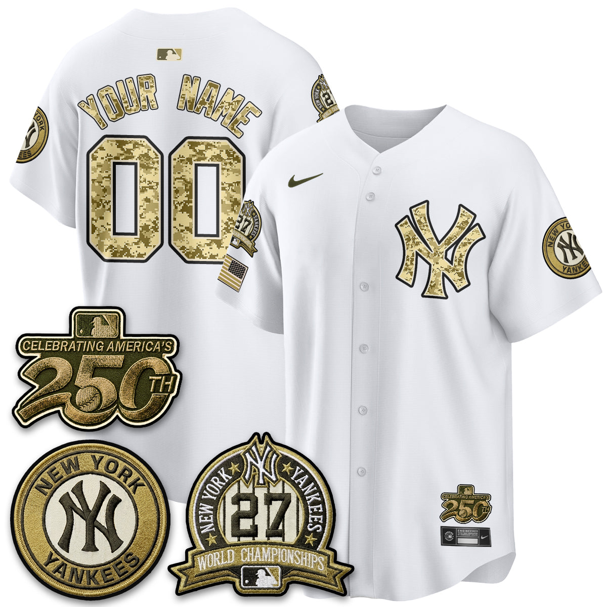 NYY Salute to Service 2026 Vapor Limited Custom Jersey - Stitched-DTD