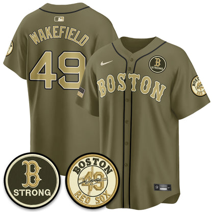 BOS New Era Olive 2026 Armed Forces Day Jersey - All Stitched-DTD