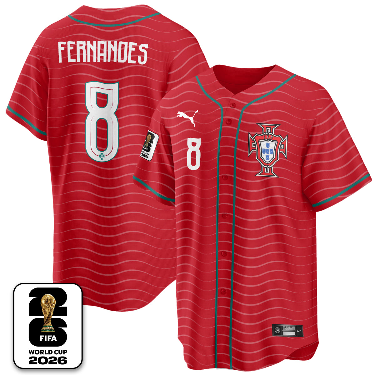 Portugal Soccer National Team x Baseball Vapor Limited Jersey - Stitched-DTD