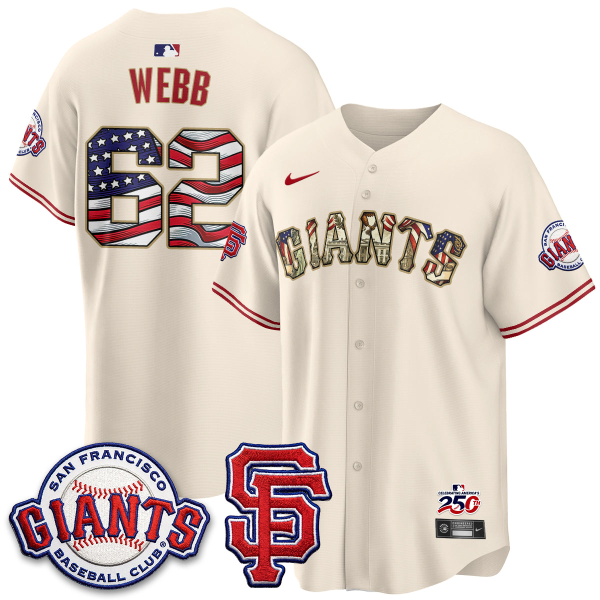 San Francisco Giants2026 Independence Day USA Jersey - All Stitched-DTD
