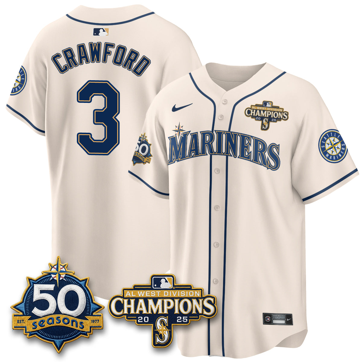 SEA Vapor Premier Limited Jersey - 50th Anniversary & AL West Division Champions - Steelheads Community Funds - All Stitched-DTD