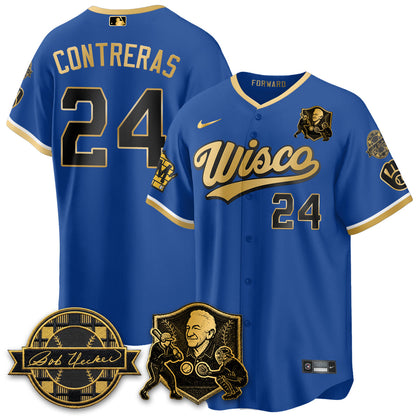 MIL Bob Uecker - 54 SSs for Brewers' Vapor Limited City Connect Jersey - All Stitched-DTD