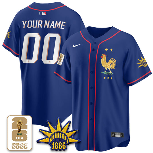 France Soccer National Team x Baseball Vapor Limited Custom Jersey - Stitched-DTD