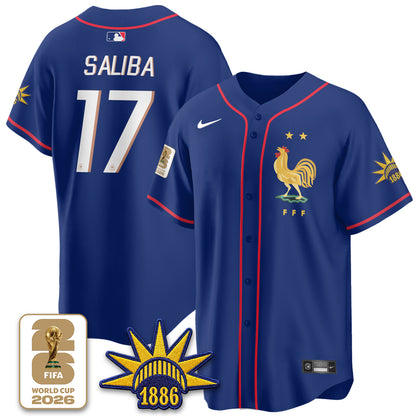 France Soccer National Team x Baseball Vapor Limited Jersey - Stitched-DTD