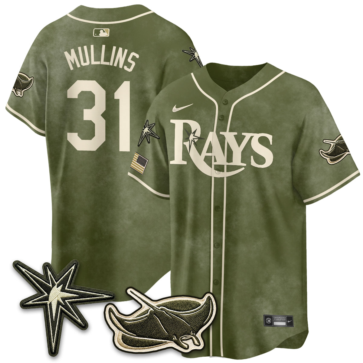 TB New Era Olive 2026 Armed Forces Day Jersey - All Stitched-DTD