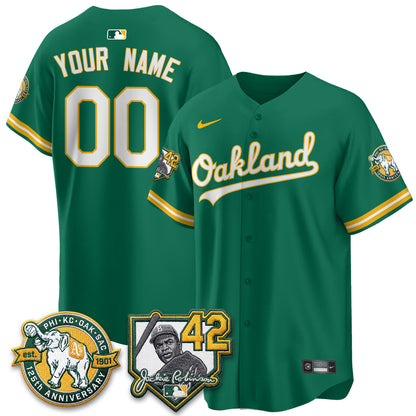 OAK 2026 Jackie Robinson Day - Celebrating 125 Years Limited Custom Vapor Jersey - All Stitched-DTD