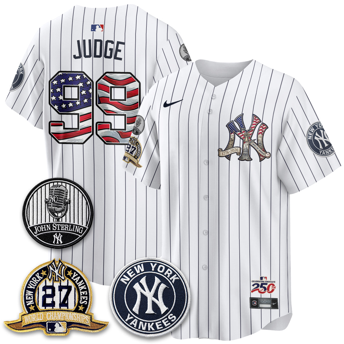 NYY Independence Day USA Vapor Limited Jersey - Stitched-DTD