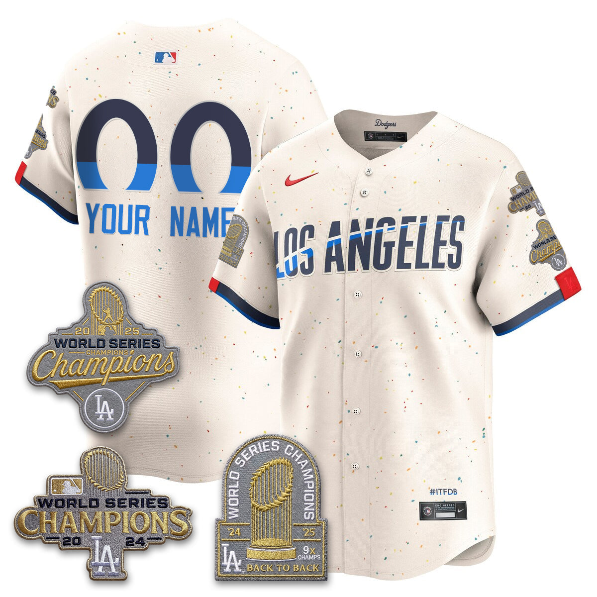 LAD Gold Collection Stadium Vapor Limited Custom Jersey - Back to Back 9x Champs - All Stitched-DTD
