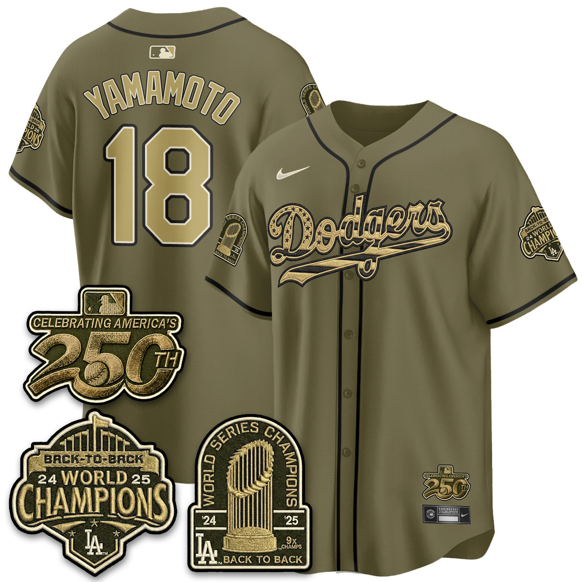 LAD New Era Olive 2026 Armed Forces Day Jersey -All Stitched V2-DTD