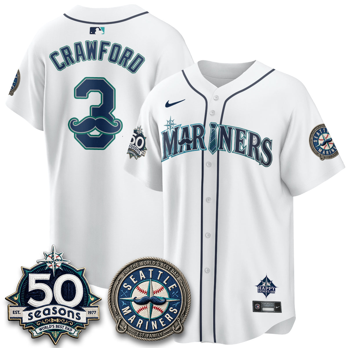 SEA Happy Father's Day Vapor Jersey - Stitched-DTD