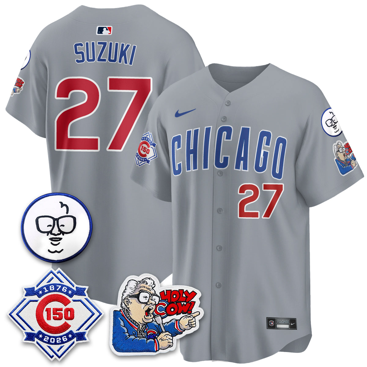 CHC 150th Anniversary Harry Caray Holy Cow Vapor Premier Limited Jersey - All Stitched V2-DTD