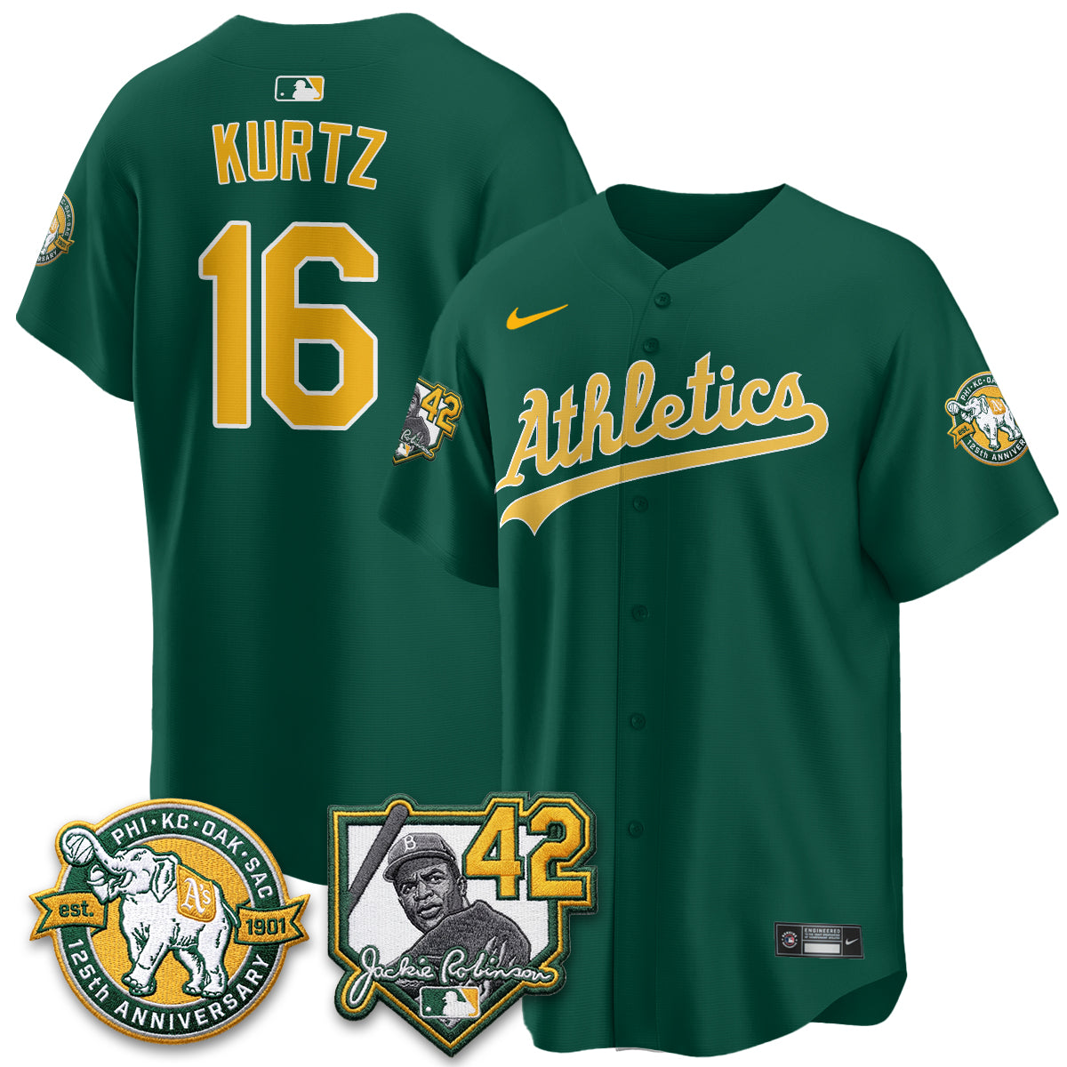 OAK 2026 Jackie Robinson Day - Celebrating 125 Years Limited Vapor Jersey - All Stitched-DTD