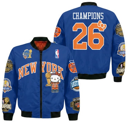NYK 2026 NBA Finals Champions Limited Edition Bomber Jacket V3- Printed-DTD