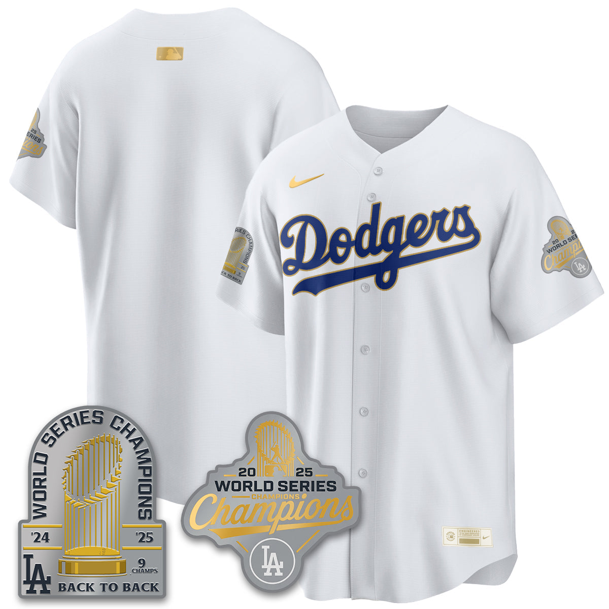 LAD Gold Collection Stadium Vapor Limited Jersey - 9x Champs - All Stitched-DTD