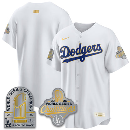 LAD Gold Collection Stadium Vapor Limited Jersey - 9x Champs - All Stitched-DTD