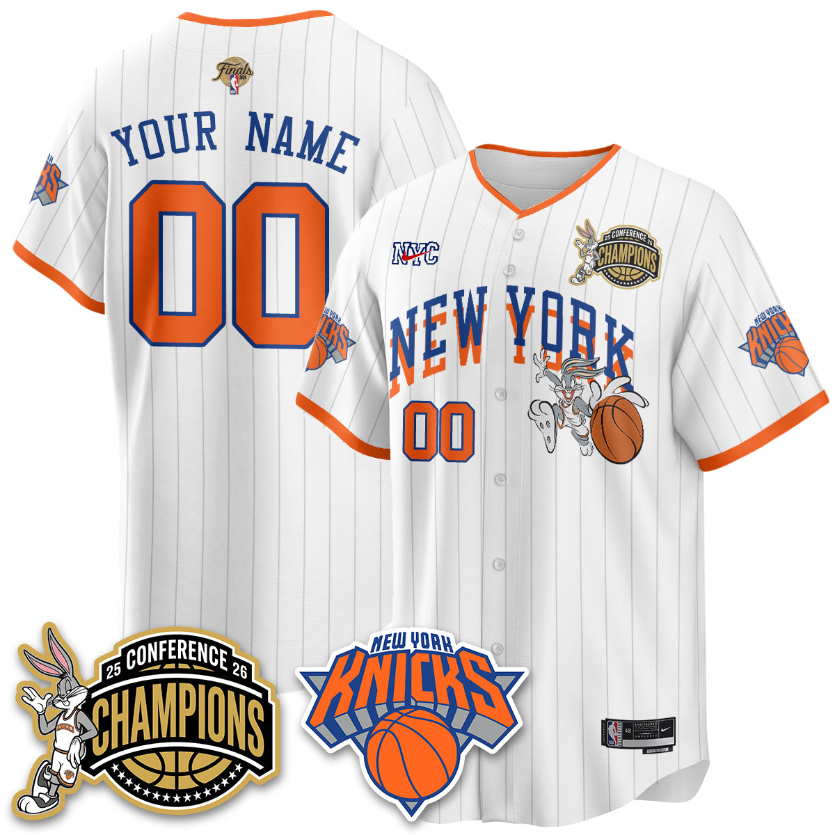 NYK 2026 NBA Finals x Bunny Vapor Custom Jersey V2- Stitched-DTD