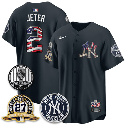 NYY Independence Day USA Vapor Limited Jersey - Stitched-DTD